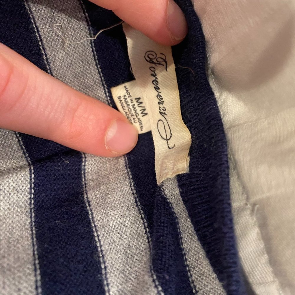 Striped Button-Up Cardigan - Picture 3 of 3